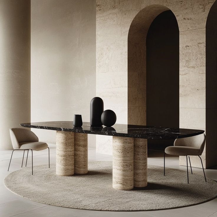 Table travertin design : la tendance incontournable pour un intérieur moderne et raffiné